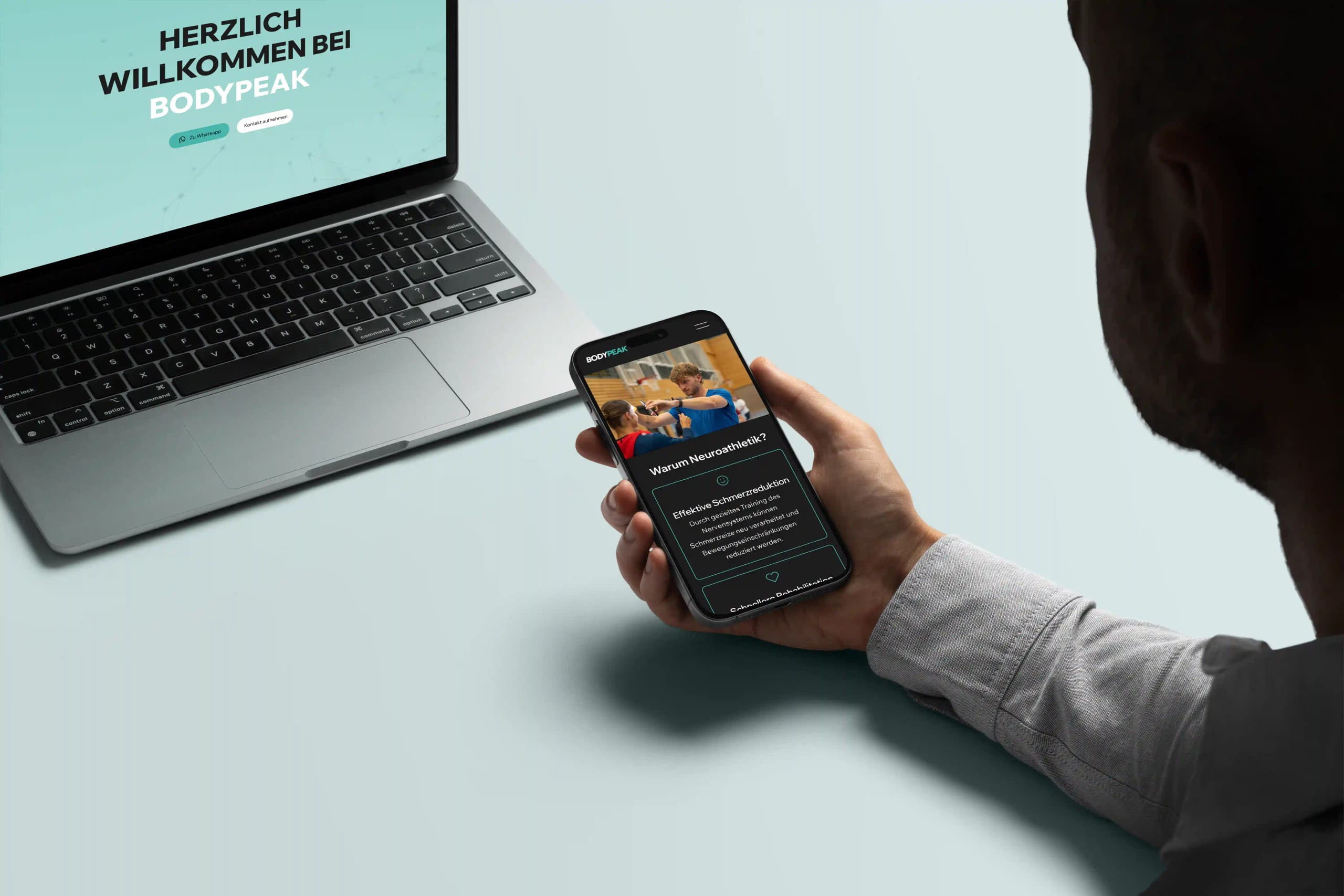 BodyPeak Website auf dem Smartphone